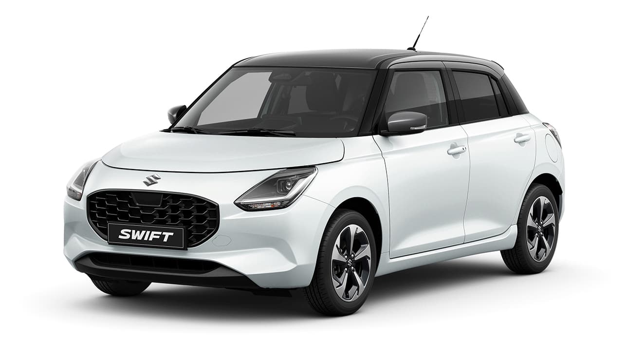 Weißer Suzuki Swift