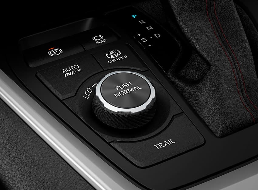 Nahaufnahme eines des Knopfs für Fahrmodi