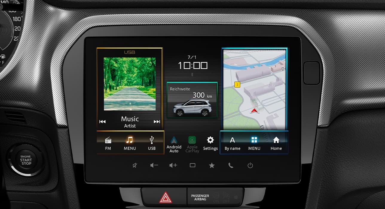 Abbildung zeigt 9 Zoll HD-Touchscreen