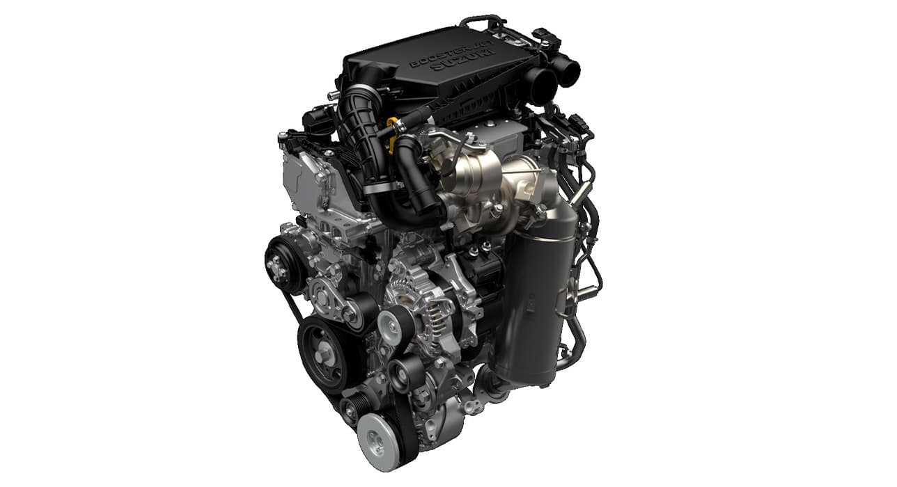 Abbildung zeigt Motor mit 48V Mild-Hybrid System