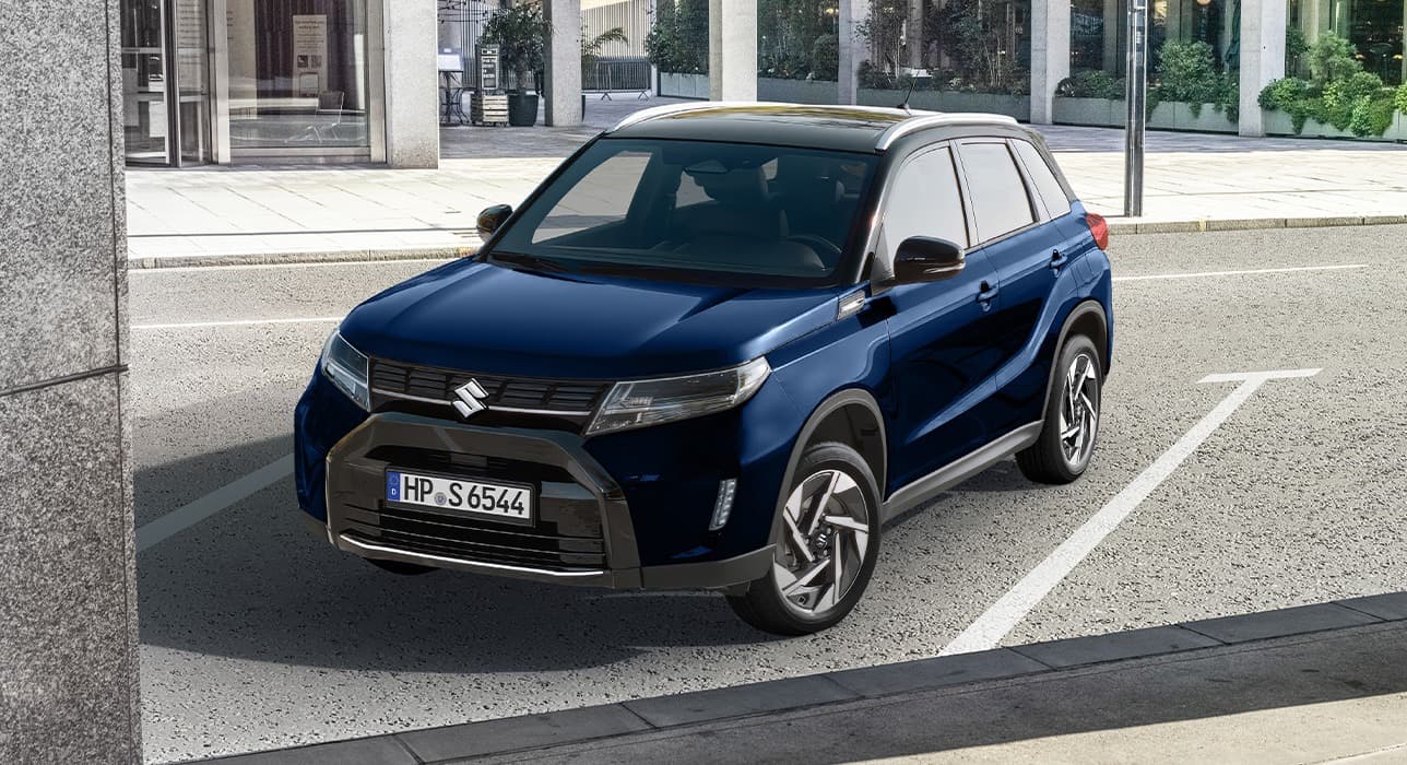 Abbildung zeigt blauen Suzuki Vitara