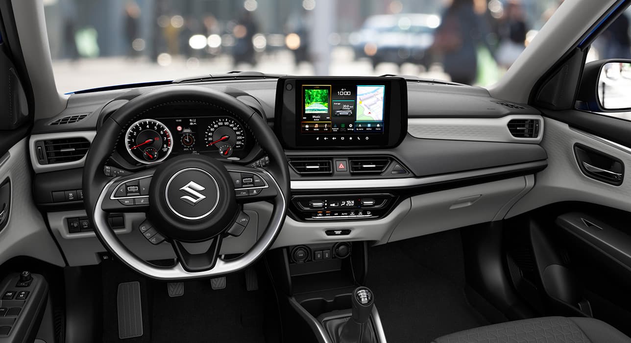 Abbildung zeigt Innenraum mit Lenkrad und Amaturenbrett